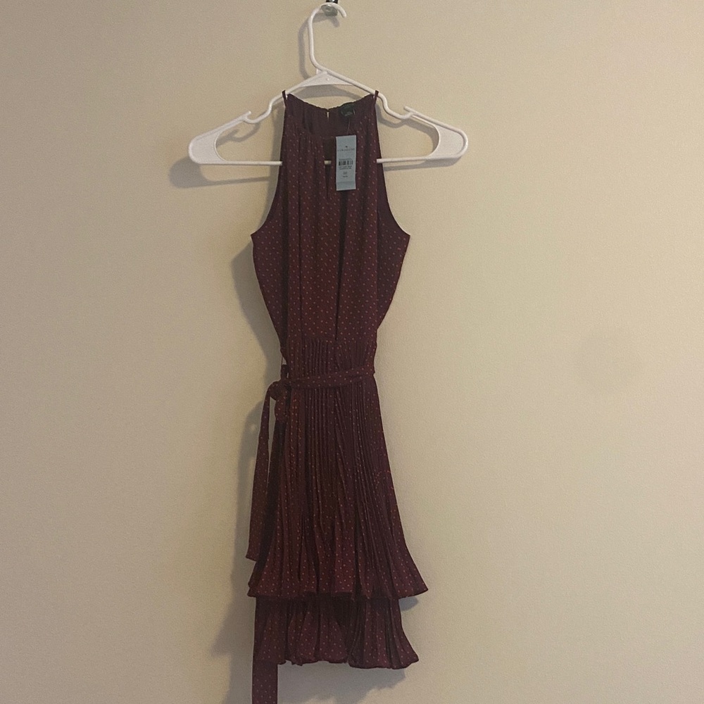 Ann Taylor Burgundy Halter Mini Dress